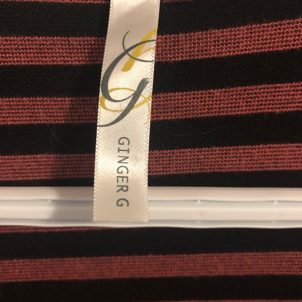 Ginger G salmon and black striped 1 button blazer - Picture 8 of 9